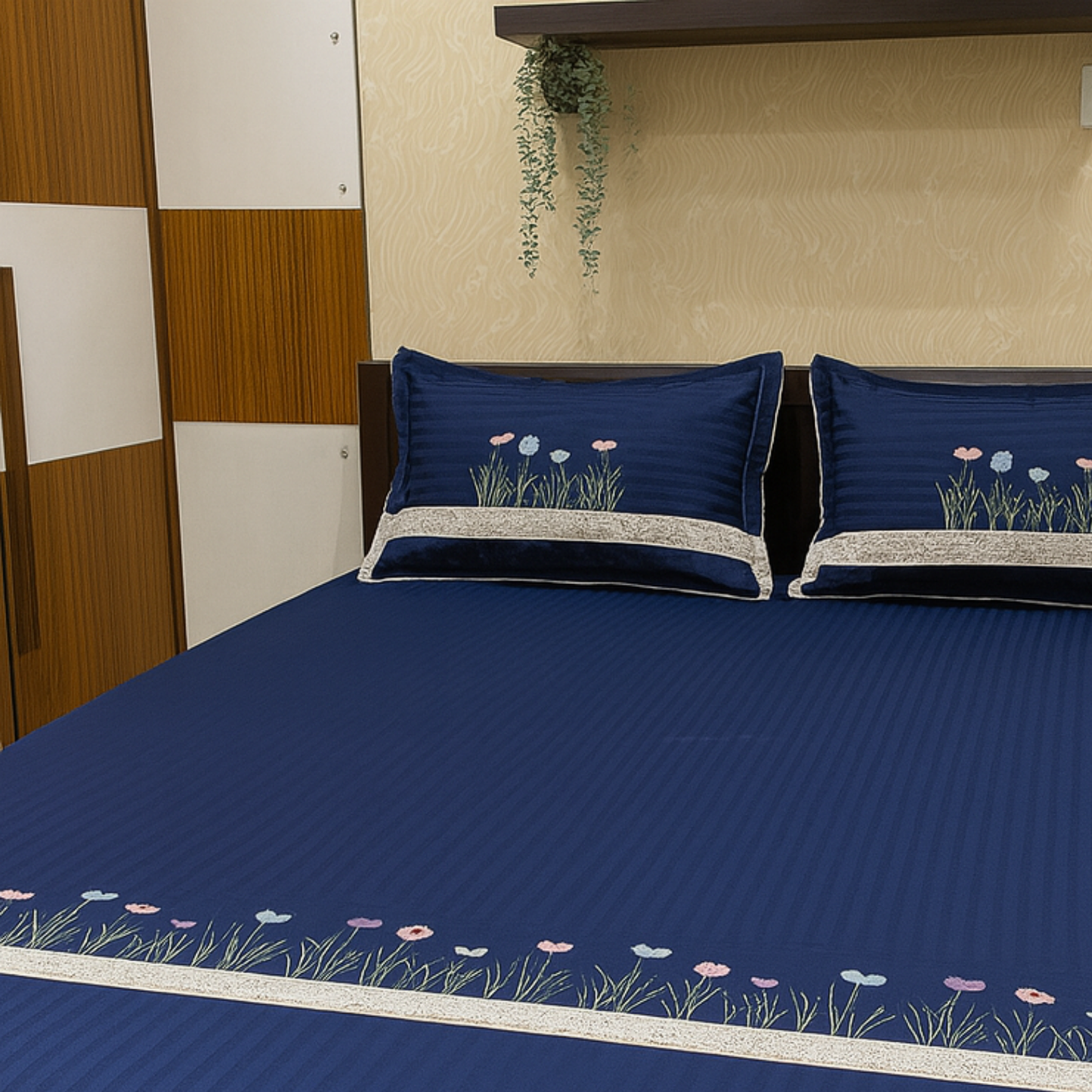 Premium Embroidered Bedsheet Set with 2 Pillow Covers