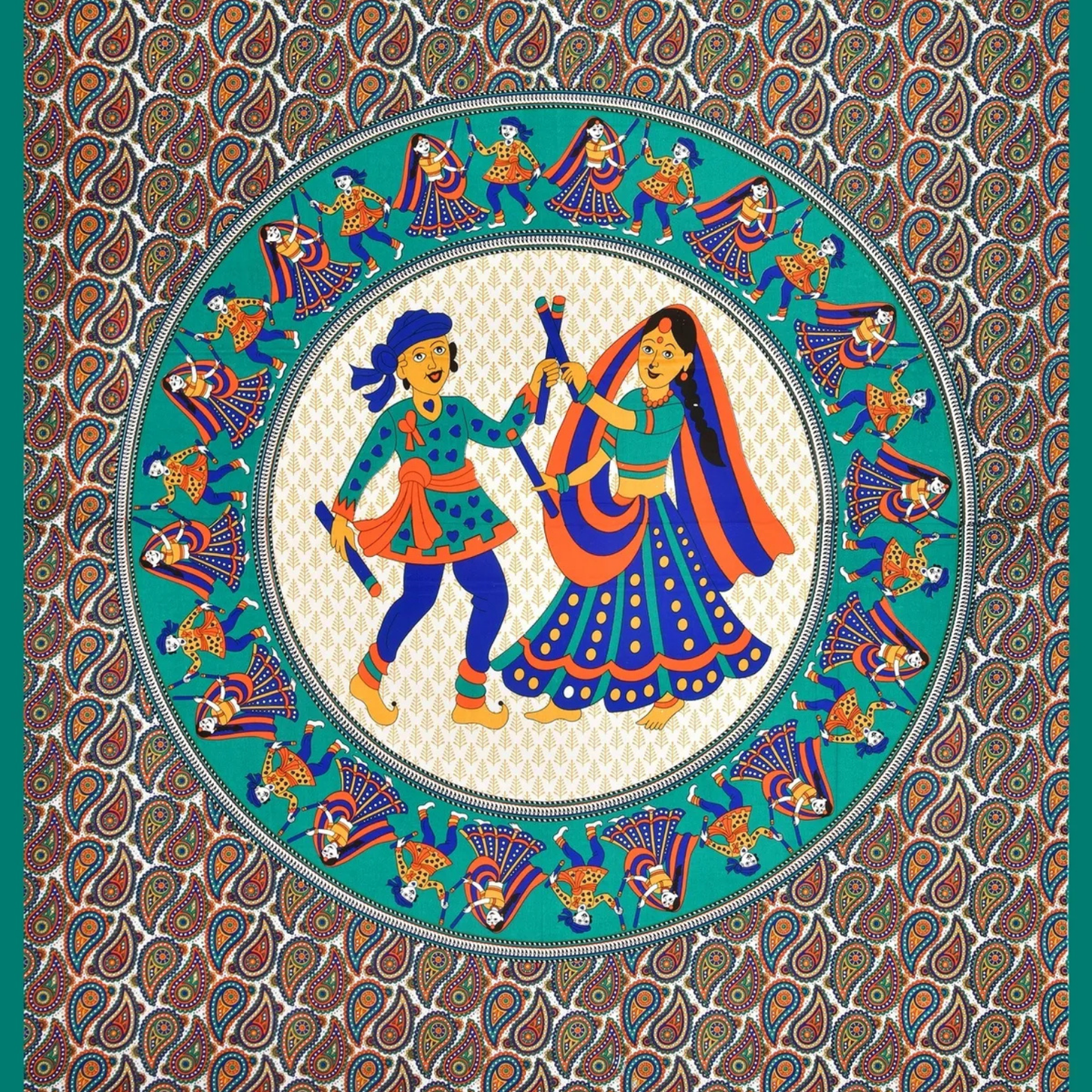 Rajasthani Jaipuri Cotton Double Flat Printed Bedsheet With Pillow Cover