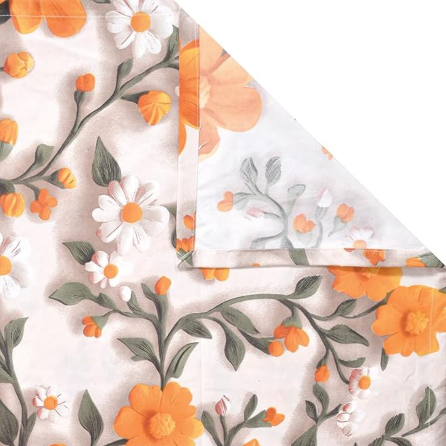 Multicolor Floral Cotton Blend Bedsheet with 2 Pillow Covers