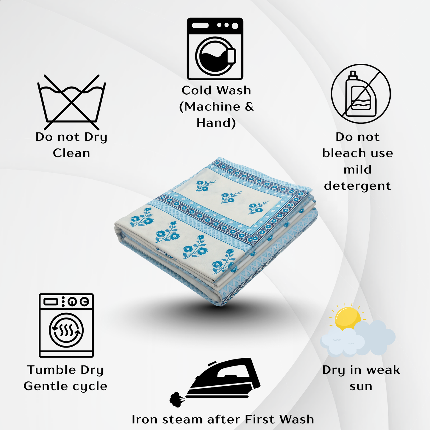 Rajasthani Jaipuri Cotton Bedsheet With Pillow Cover