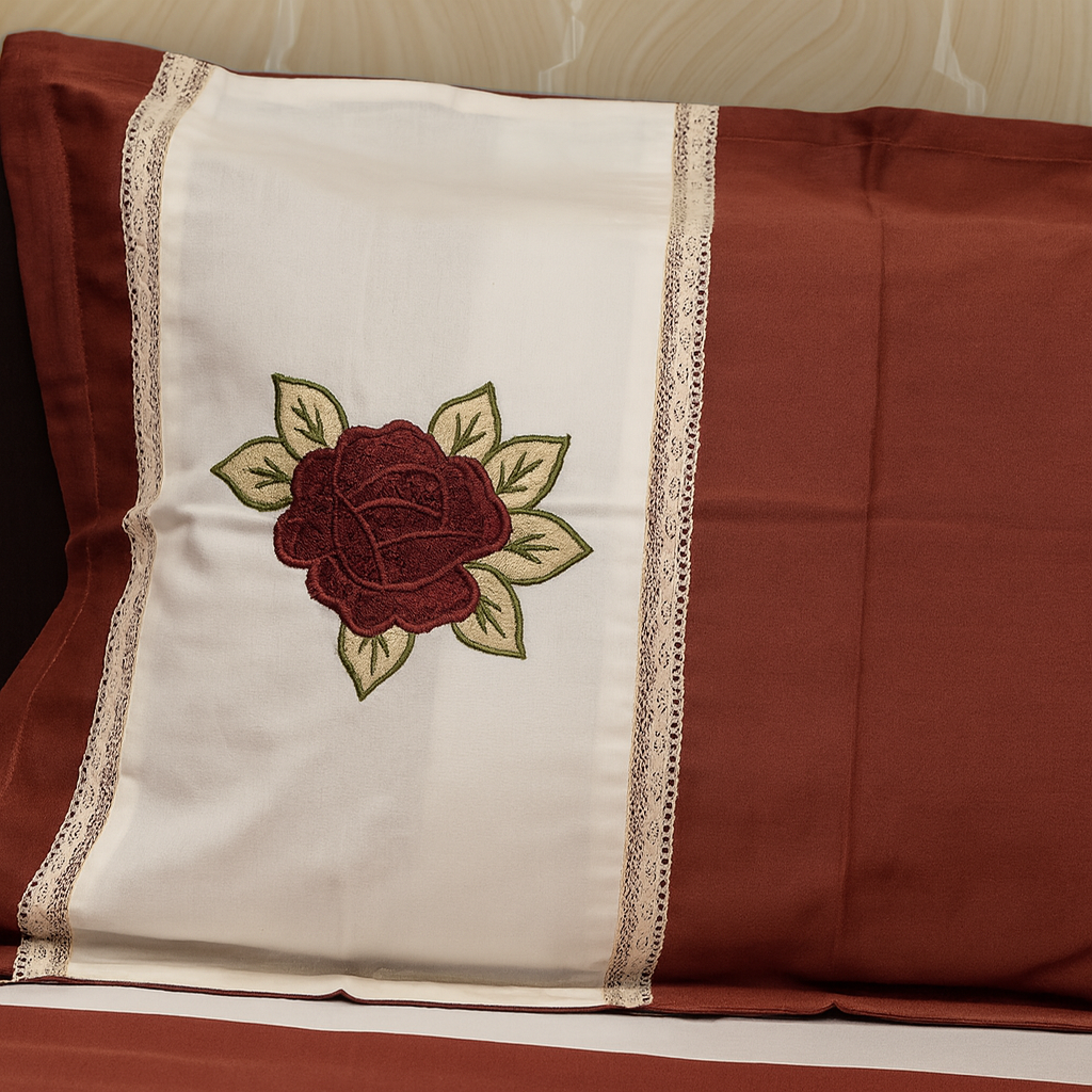 Premium Cotton Embroidered Bedsheet Set with 2 Pillow Covers