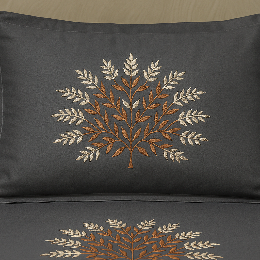 Premium Cotton Embroidered Bedsheet Set With 2 Pillow Covers