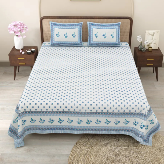Rajasthani Jaipuri Cotton Bedsheet With Pillow Cover
