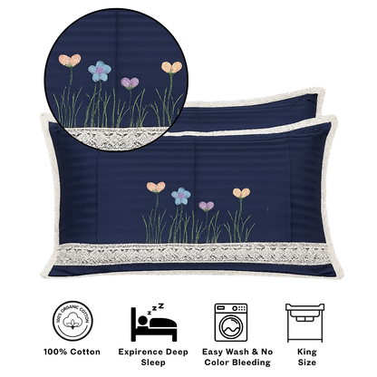 Premium Embroidered Bedsheet Set with 2 Pillow Covers