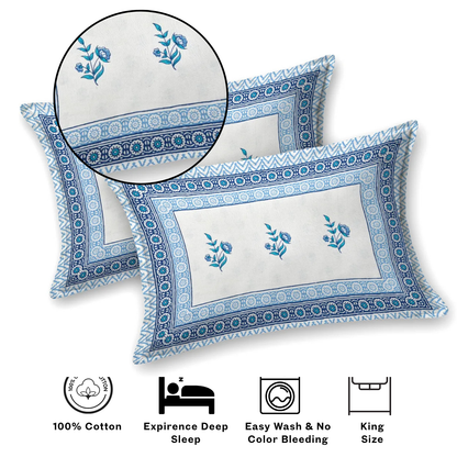 Rajasthani Jaipuri Cotton Bedsheet With Pillow Cover