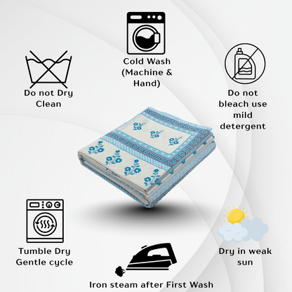 Rajasthani Jaipuri Cotton Bedsheet With Pillow Cover