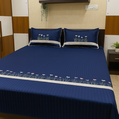 Premium Embroidered Bedsheet Set with 2 Pillow Covers