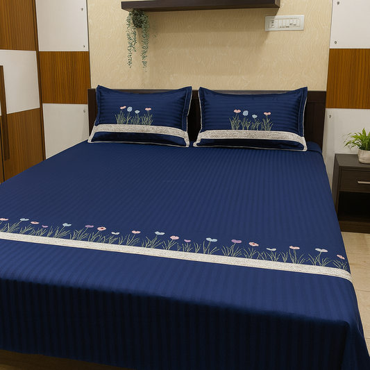 Premium Embroidered Bedsheet Set with 2 Pillow Covers